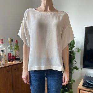 Anthropologie Eloise Ivory Silk Top